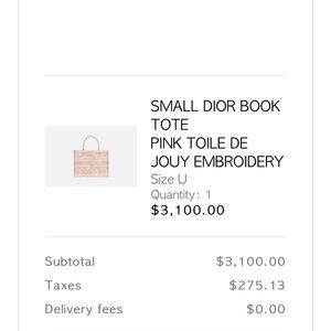 SMALL DIOR BOOK TOTE
PINK TOILE DE JOUY EMBROIDERY